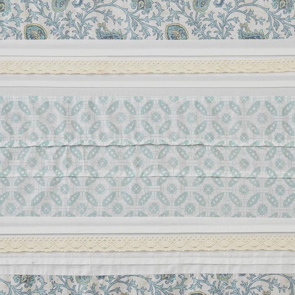 Blue and White Paisley Cotton Shower Curtain
