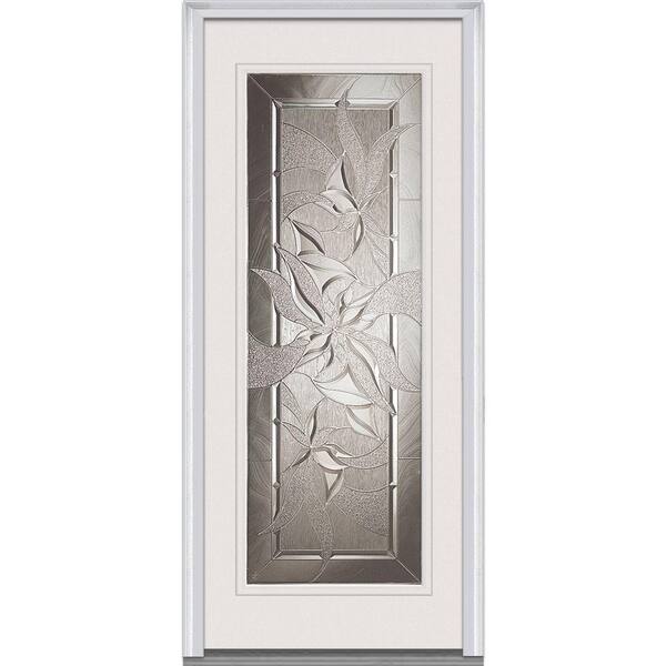 Milliken Millwork 34 in. x 80 in. Lasting Impressions Left Hand Full Lite Decorative Contemporary Primed Steel Prehung Front Door