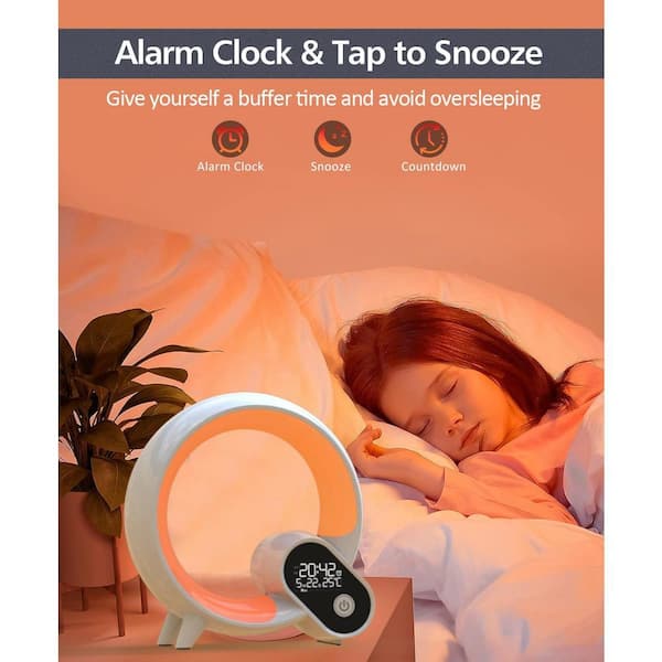 1920 x 1080 Smart Kids Night Light with Sunrise Alarm Clock Multi-functional Ambient Light White with 50 Lumens