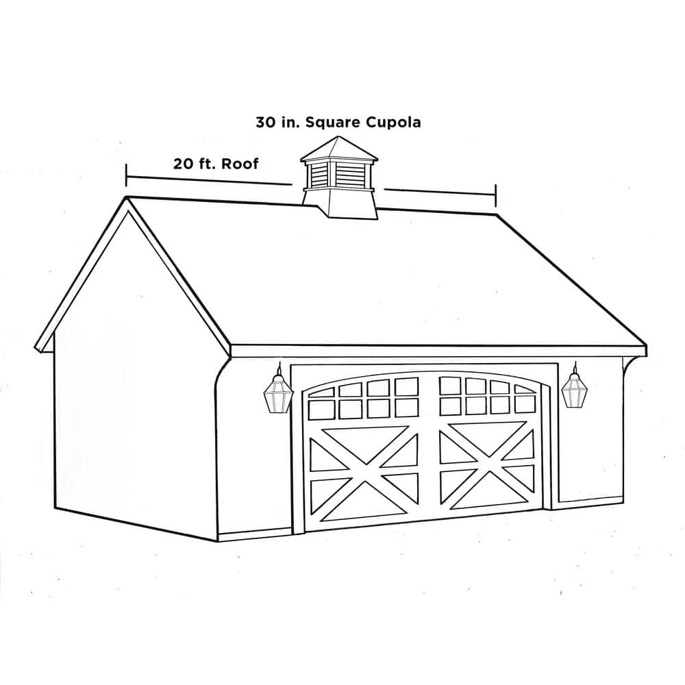 Coventry 30" White Vinyl Cupola with Black Aluminum Roof and Copper Rooster Weathervane