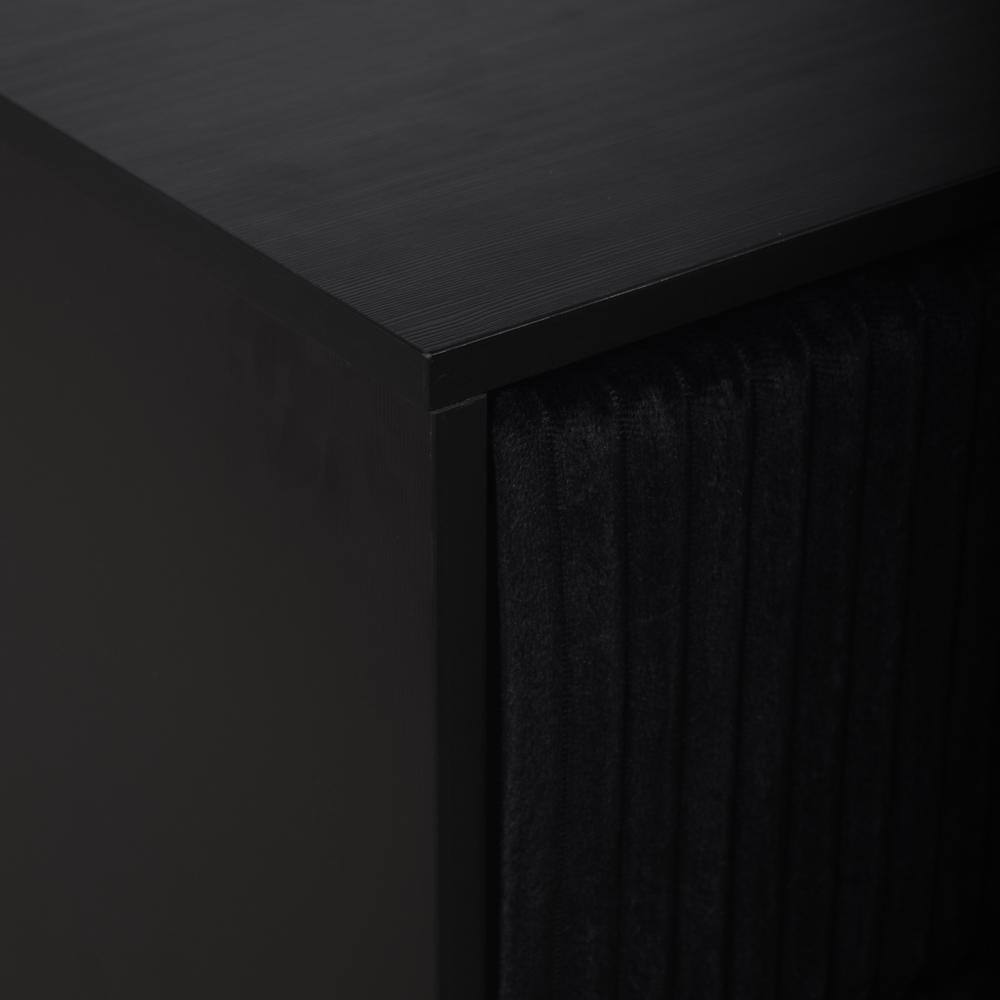 Kailani Black MDF Dresser with Mirror and Gold Accents