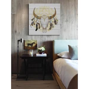 24 in. H x 24 in. W "Dangling Feathers II" by Marmont Hill Printed White Wood Wall Art