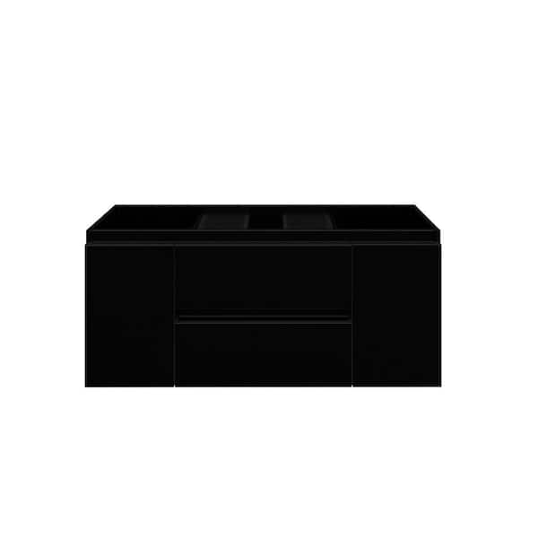 VOLPA USA AMERICAN CRAFTED VANITIES Salt 48 in. W x 20 in. D Bath Vanity Cabinet Only in Glossy Black