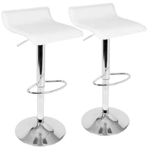 Ale White Adjustable Height Bar Stool (Set of 2)