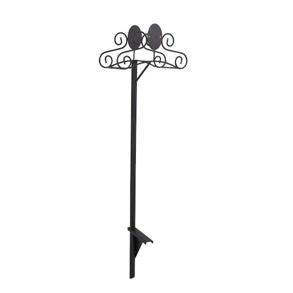 LIBERTY GARDEN 125 ft. Black Steel Decorative KD Hose Stand Garden Hose Reel