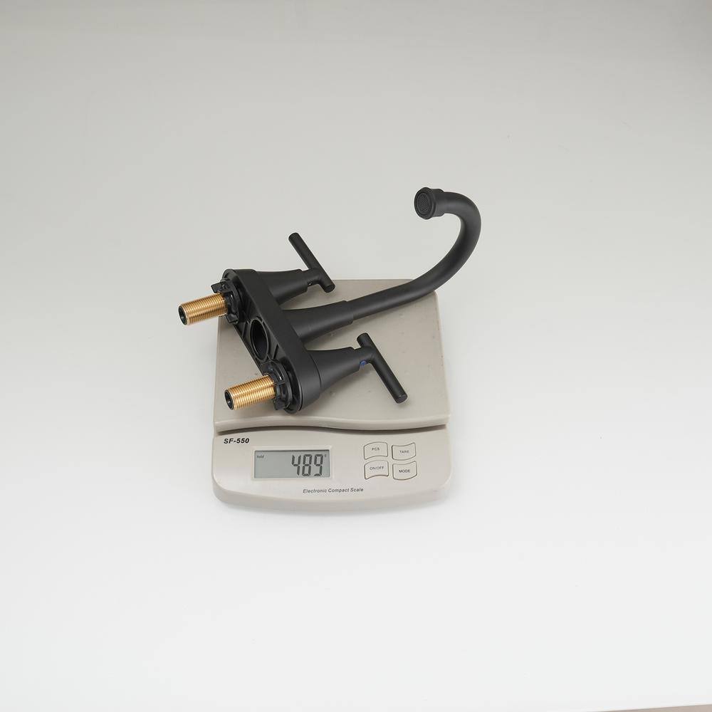 Matte Black Stainless Steel 2-Handle High-Arc Bathroom Faucet