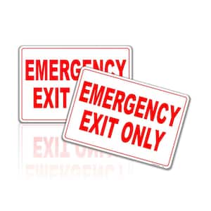 Emergency Exit Only Sign Stickers 7 in. x 10 in. 2 Pack Door Self Adhesive Vinyl Decals