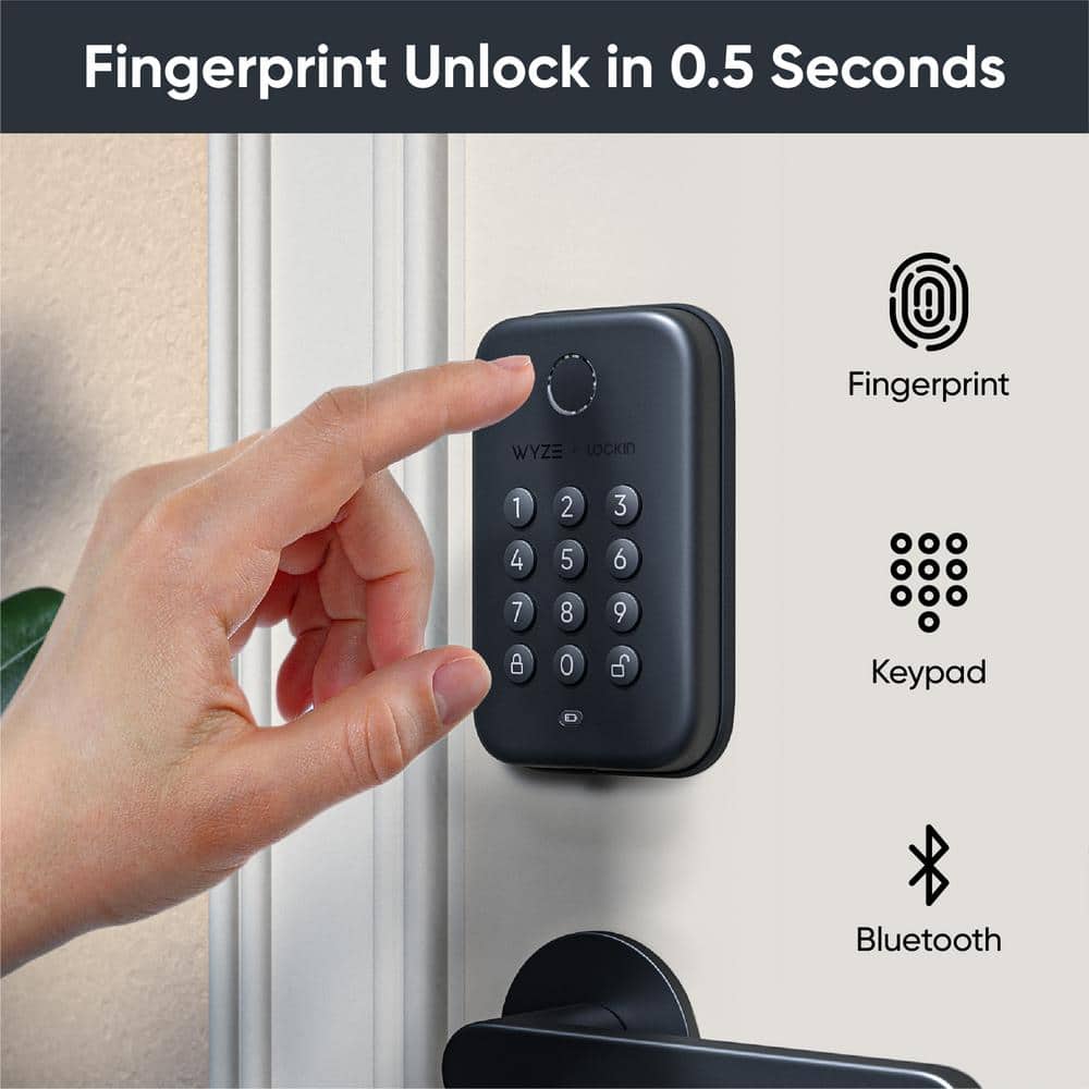 Matte Black Bluetooth Electronic Deadbolt with Keypad