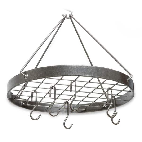 Enclume Handcrafted Cottage Round Rack with 6 Hooks Hammered Steel