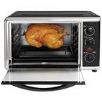 1500-Watt 12-Slice Black Countertop Oven with Convection and Rotisserie