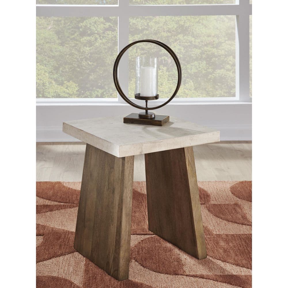 Brendalhouse 22 in. Light Brown Square MDF End Table - thumbnail 9