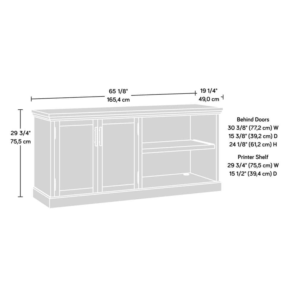 Pebble Pine Large Office Credenza with Adjustable Shelf