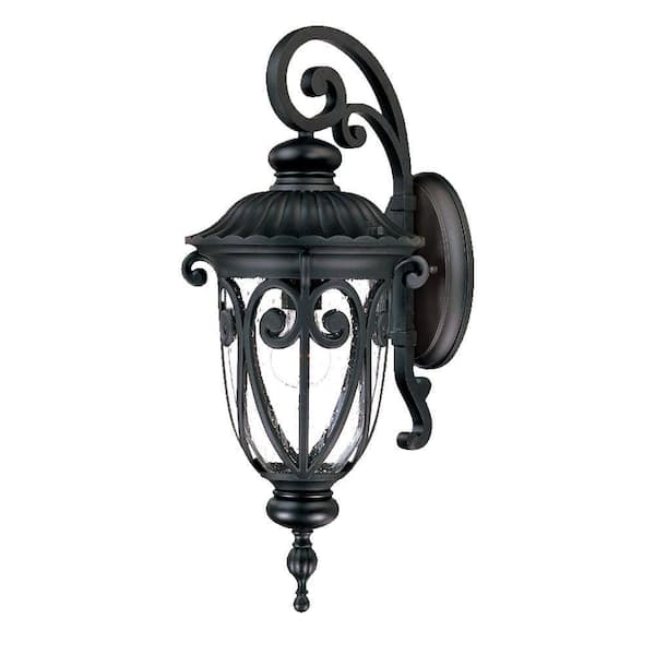Acclaim Lighting Naples Collection 1-Light Matte Black Outdoor Wall Lantern Sconce