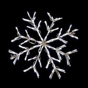 24 in. LED Snowflake Pure White Metal Framed Holiday Decor