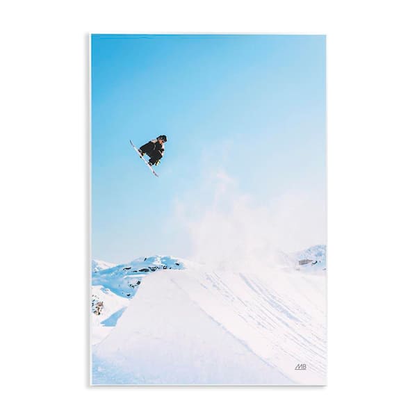 Stupell Industries Snow Day Snowboarder by Max Blakesberg Studios Unframed Sports Graphic Art Print 15 in. x 10 in.