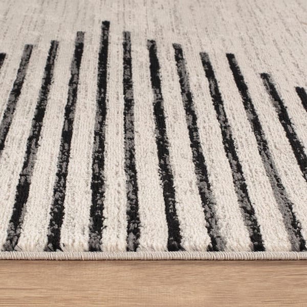 Bohemian Stripes Cream 6 ft. 6 in. x 9 ft. Area Rug