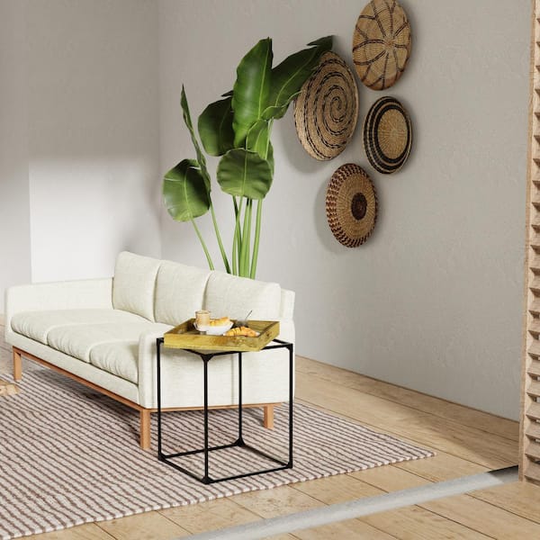 Carolina Living Cooper 20 in. Black Square Wood End Table