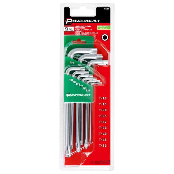 Powerbuilt 9-Piece Long Arm Torx Key Wrench Set 941203 - The Home