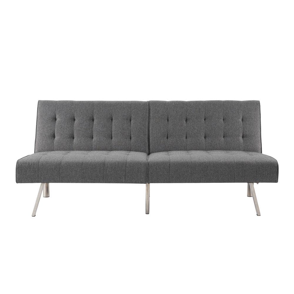 Have a question about HOMESTOCK Gray, Linen Tufted Split Back Futon
