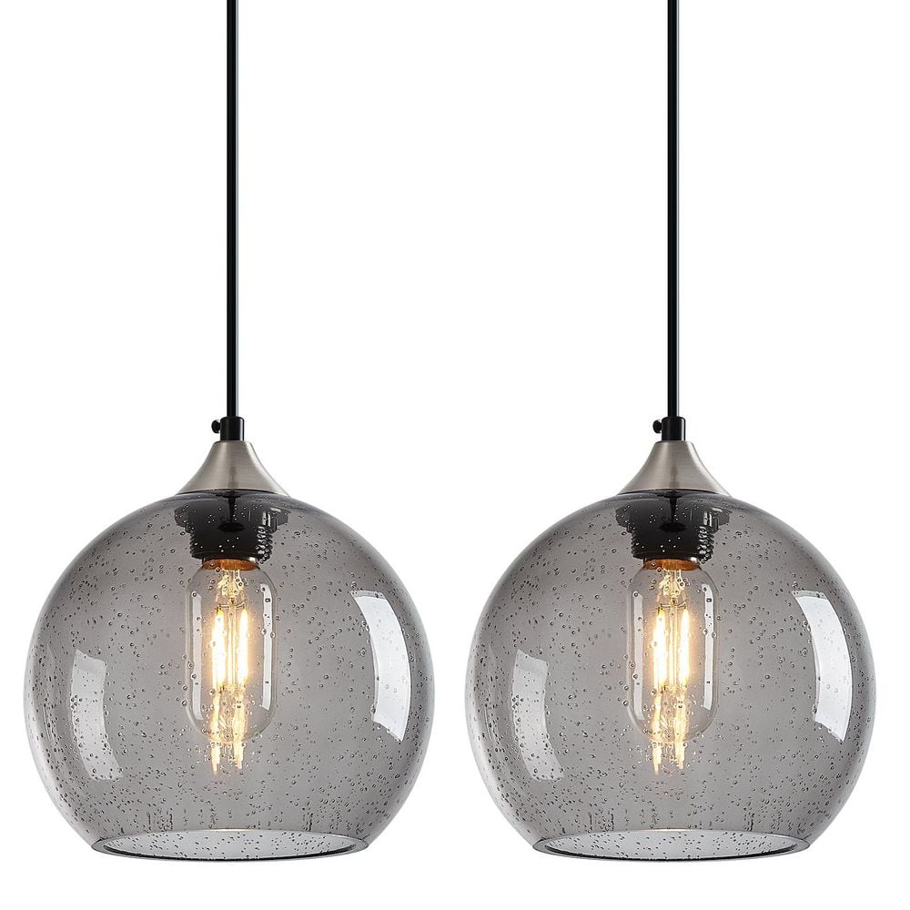 Home Lighting ‎60 Watts 1 Light 7. 87in Light Grey Glass Pendant Light for Kitchen Island, No Bulbs Included, 2Pack price history on PriceWatchPro