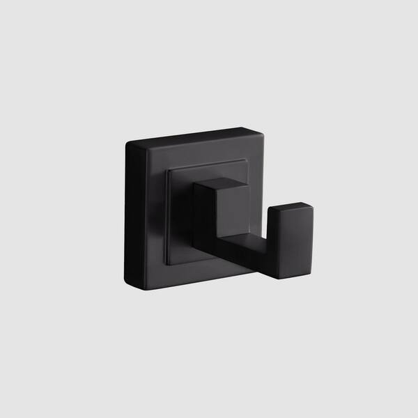 SIGNATURE HARDWARE Rigi J-Hook Robe/Towel Hook in Matte Black