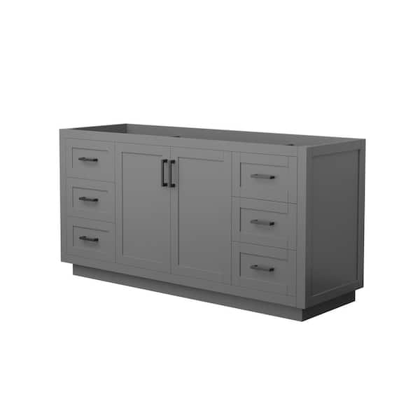 Wyndham Collection Miranda 65.25 in. W x 21.75 in. D x 33 in. H Single Bath Vanity Cabinet without Top in Dark Gray