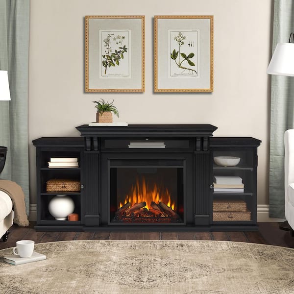 Calie Entertainment 67 in. Media Console Electric Fireplace TV Stand in Black
