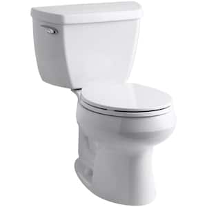 Wellworth 12 in. Rough In 2-Piece 1.28 GPF Single Flush Round Toilet in White Seat Included