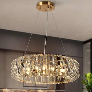 Eurydamas 6-Light Plating Brass Circle Chandelier with Crystal Accents