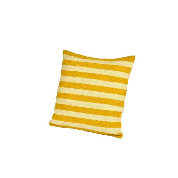 SPITIKO HOMES Sweet Corn/Mustard 100% Cotton Cushion 18 in. x 18 in.
