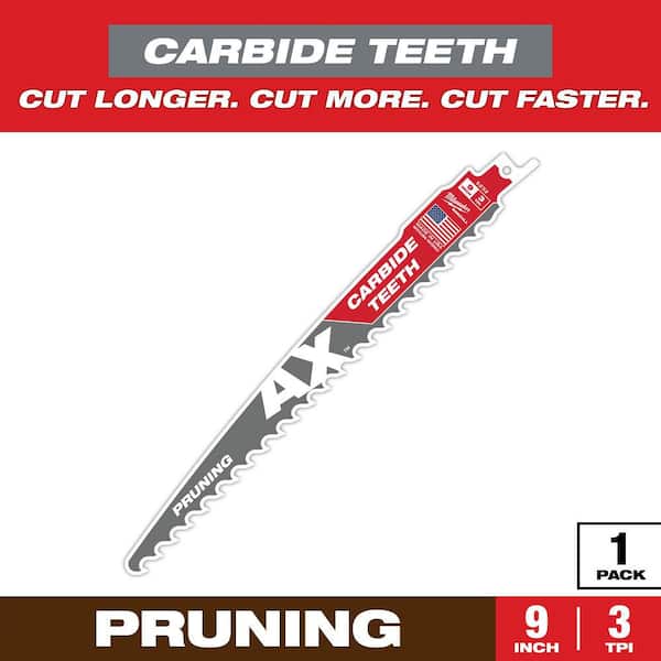 9 in. 3 TPI Pruning Carbide Teeth Wood Cutting SAWZALL Reciprocating Saw Blade (1-Pack)