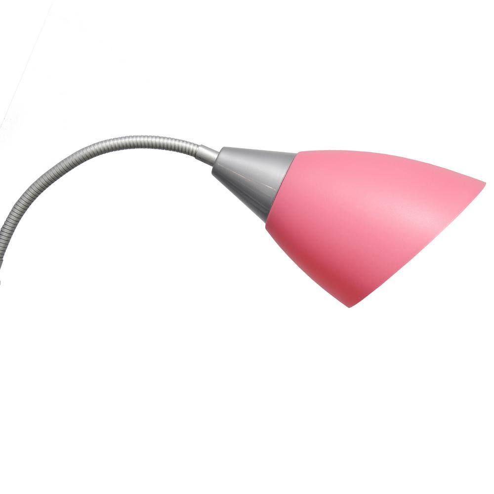 67" Silver Multi-Head Adjustable Gooseneck Floor Lamp with Multicolor Shades