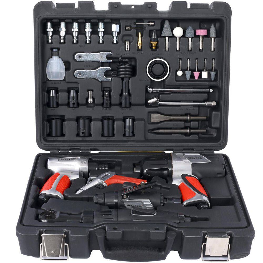 44-Piece AirTool Kits, w/ 1/2ft. Impact Wrench, 3/8ft. Air Wrench, 1/4in. Air Grinder, Air Gun, Air Hammer & Accessories price history on PriceWatchPro