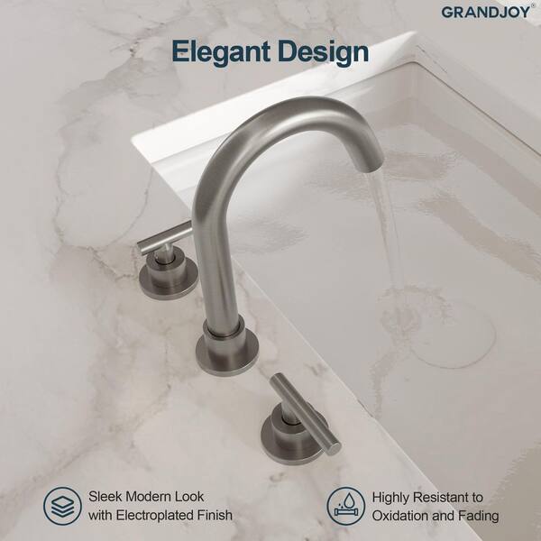 瀑布40 BWE 8 in. Widespread 2-Handle Waterfall Bathroom Sink Faucet