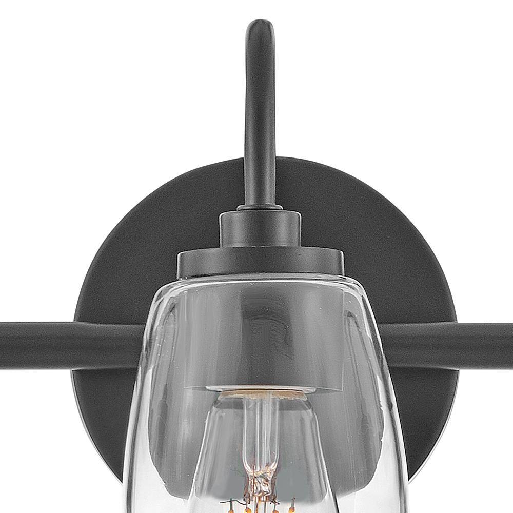 Vera Black 3-Light Vanity with Clear Glass Shades