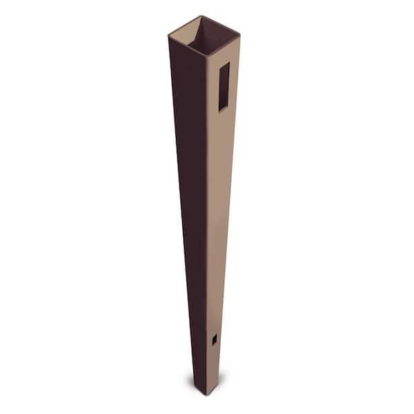 Veranda Pro Series 5 in. x 5 in. x 8-1/2 ft. Adobe Vinyl Anaheim Heavy Duty Routed Fence End Post