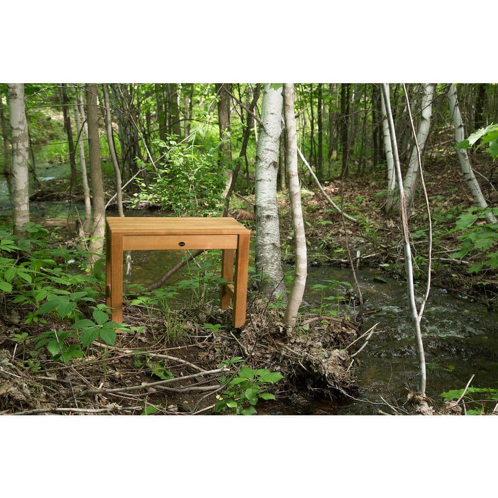Elegant Teak Spa Safety Shower Bench - 23.5" Height