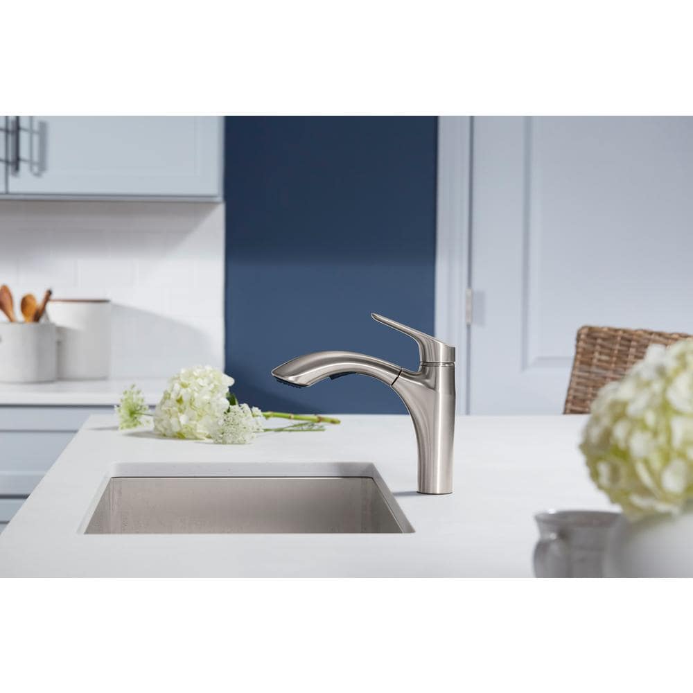 Stainless Steel Single-Handle Pull-Out Kitchen Faucet