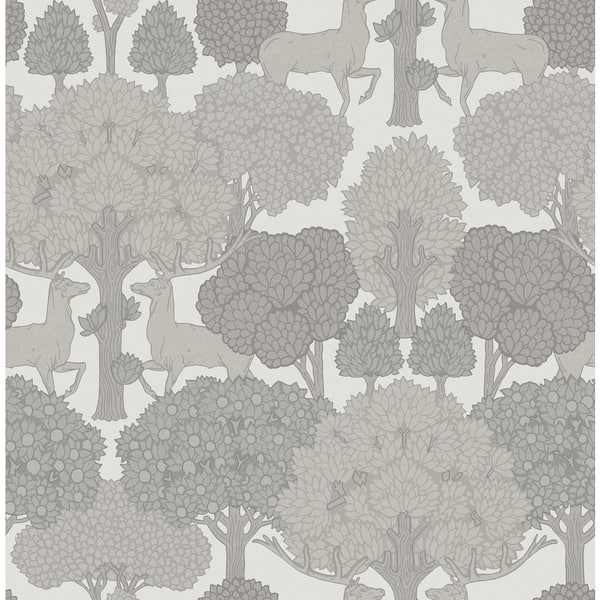Advantage Grey Forest of Arden Deer Wallpaper Sample