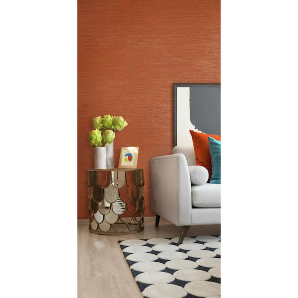 Ramie Weave Orange Vinyl Strippable Roll (Covers 60.75 sq. ft.)