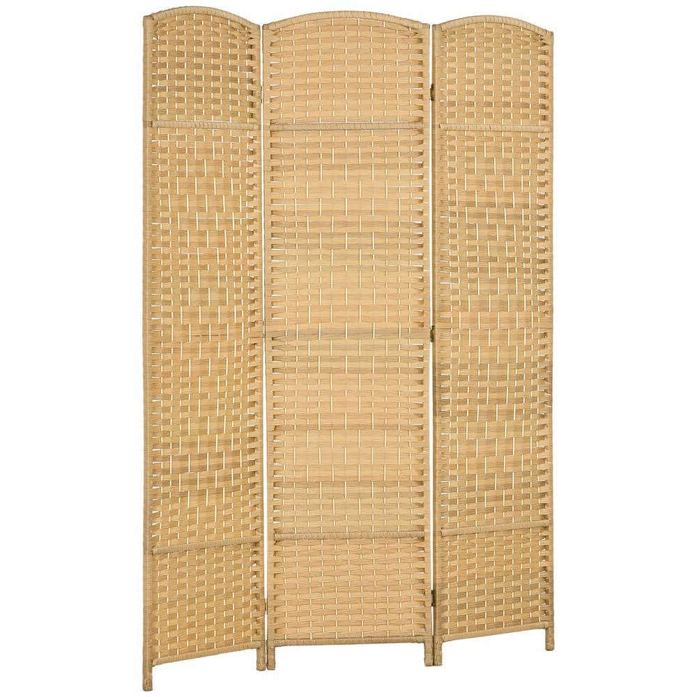 Nature Wood 6' Tall 3-Panel Folding Room Divider