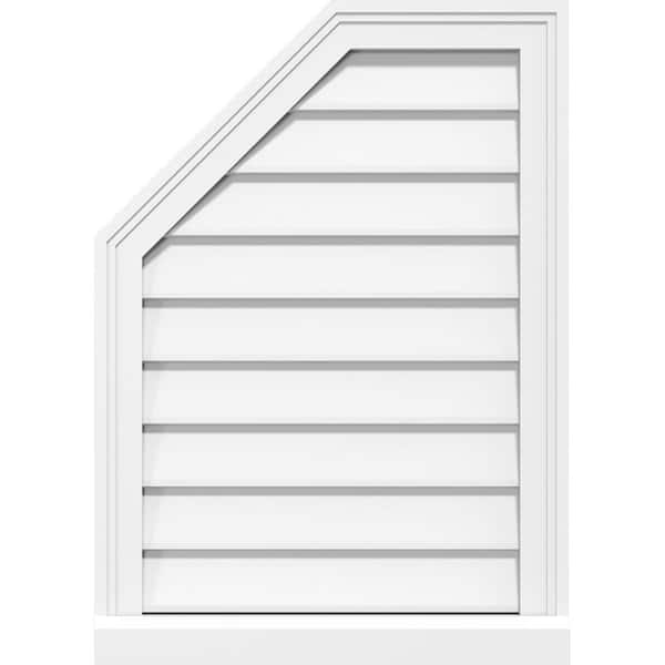 Ekena Millwork 40 in. x 42 in. Octagonal Surface Mount PVC Gable Vent: Decorative with Brickmould Sill Frame