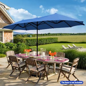 13 ft. Market No Weights Patio Umbrella 2-Side in Blue