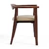 Furniture of America Shelun I Rich Walnut Fabric Upholstered Dining Chairs with Rounded Back and Arm Rest (Set of 2) IDF-30001WN-SC