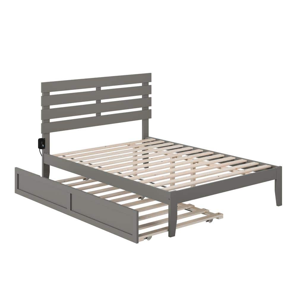 Oxford Gray Full Bed with Trundle and USB Charger