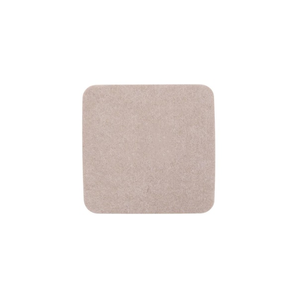 Everbilt (4-Pack) 4 in. Beige Reusable Felt Square Furniture Sliders for Hard Floors