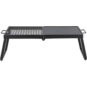 22.4 in. Folding Campfire Grill, Heavy-Duty Steel Mesh Grate, Portable and Foldable with Legs Carrying Bag