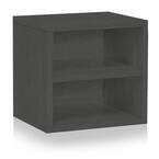 12.6 in. H x 13.4 in. W x 11.2 in. D Charcoal Black zBoard Paperboard Stackable Single Cube Organizer with Shelf