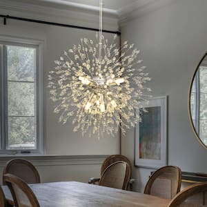 Calzada Decor 8-Light Chrome Dandelion Firework Chandelier