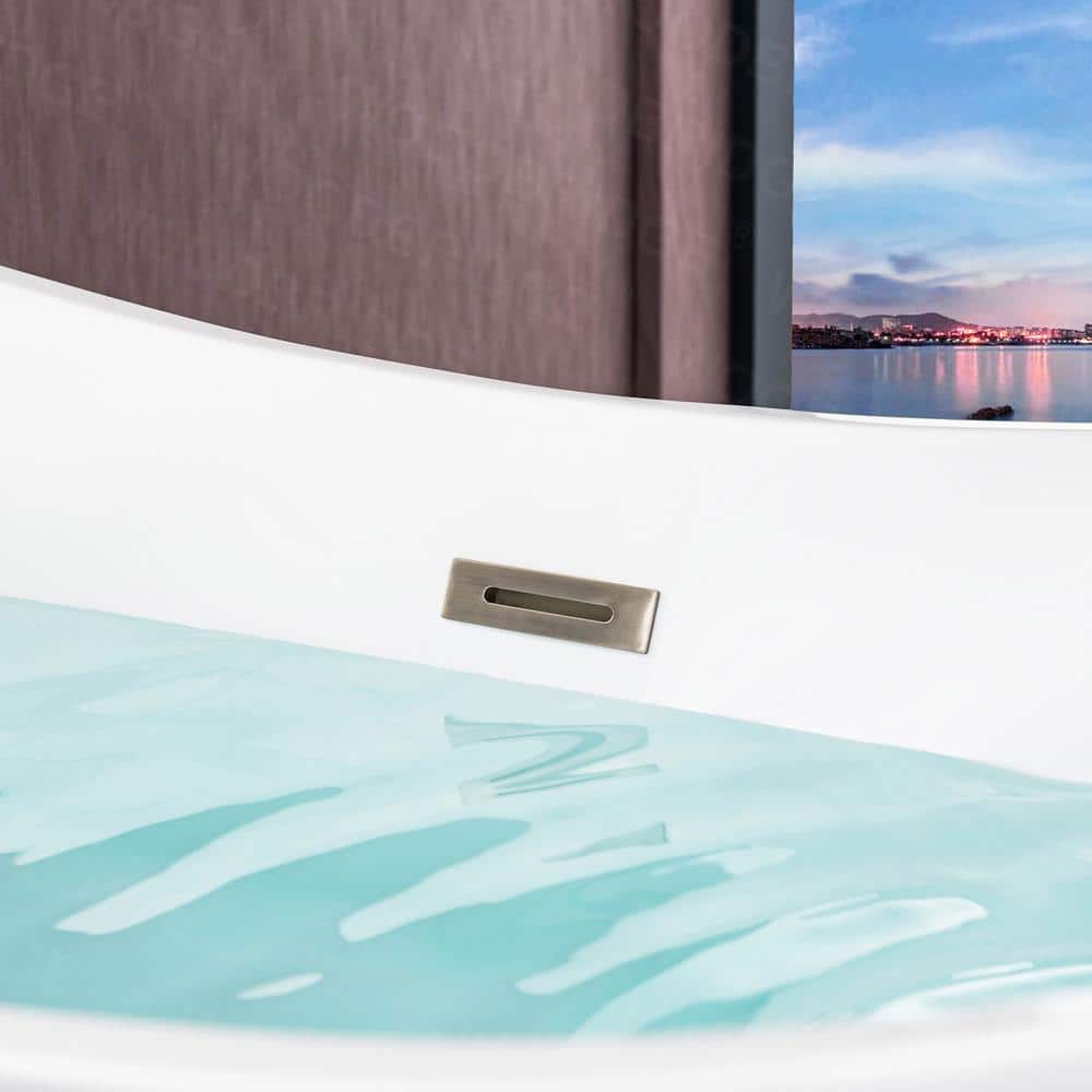67'' White Acrylic Freestanding Double Slipper Bathtub